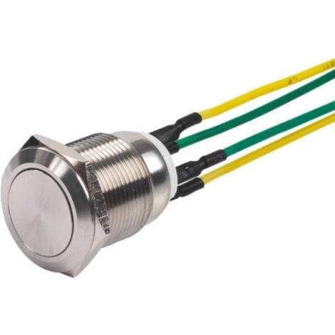 PULSADOR ACERO INOXIDABLE 19MM NA/NC 4 HILOS - SEWOSY - PB19NO+NC4FS
