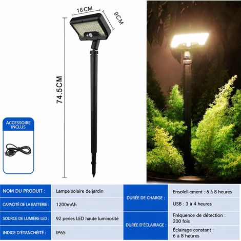 Lampe solaire d'extérieur LED petit lampadaire lumière chaude 1 pièce 1 pièces réf 2832 10,5 × 10 × 17,5 cm 350 g – Livraison gratuite