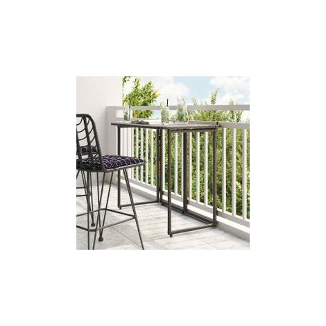 Table de jardin pliante marron 90 x 51x75 polyrotin (1/5)