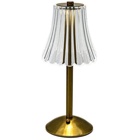 Lampe de Table Sans Fil, Lampe de Chevet Tactile Dimmable, 3 Couleurs USB Rechargeable Lampe de Table LED Cristal pour Chambre, Chevet, Salon, Restaurant, Or (1/4)