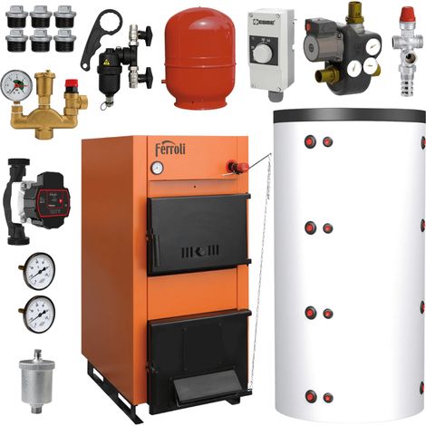Pack chaudière bois Ferroli FSB Plus 30 kw + ballon tampon + accessoire