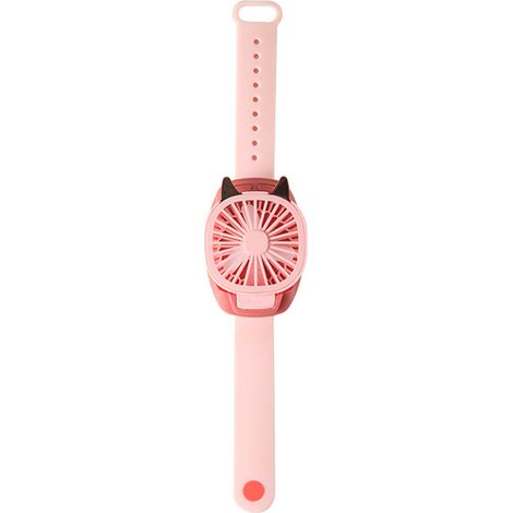 1 Ventilateur de poignet, rechargeable USB, 3 vitesses, lumière LED, conception détachable, pour bureau et voyage (1/5)