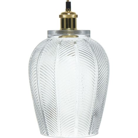 Lampada a sospensione Bianca in vetro azzurro decorato (1/3)