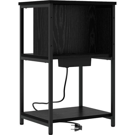 Maison Exclusive - Armadio da Notte Rovere Nero 38 x 31 x 61 cm Legno multistrato