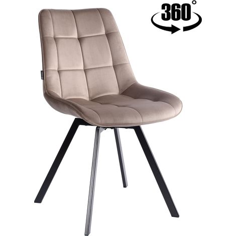 Silla giratoria LAPO tapizada en terciopelo, color marr贸n. (1/5)