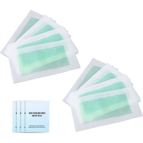 Kit de 40 bandes de cire double face pour une épilation rapide, avec lingettes nettoyantes pour aisselles, bras et jambes. (1/5)