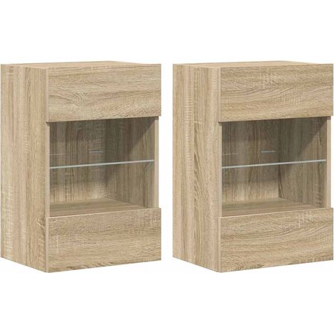 Maison Exclusive - Wandschränke mit LED-Leuchten für TV 2 Stk. So