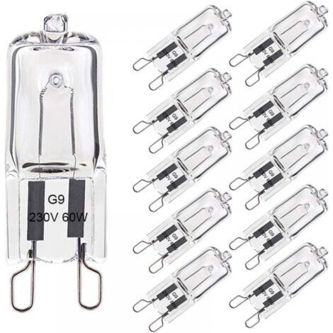 Ampoule Halogène G9 60W Blanc Chaud 2800K 680LM 230V Dimmable Halogène Capsule Ampoule Filament Lot de 10 (1/5)