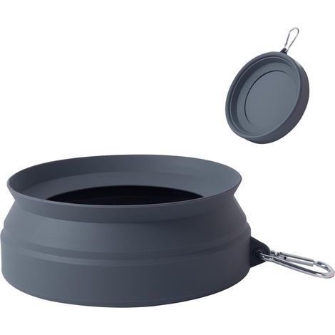 1 Bol Pliable, Silicone Alimentaire, Anti-débordement, Crochet D, Voyage Chien Chat