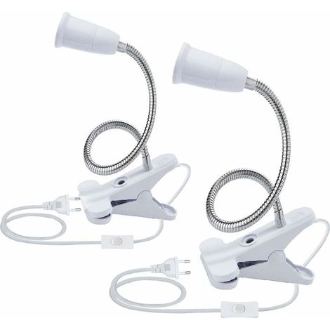 Stück E27 LED-Tischlampenfassungen, Klemmfassungen, Schwanenhals-Lampenhalter, Tischlampen-Klemmfassungen mit 360°-Schalter, Lampenfassungen zum Lesen und Schminken (1/4)
