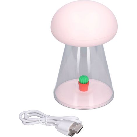 Veilleuse 7 couleurs, portable, rechargeable par USB, jolie forme, veilleuse pour bébé, rose (1/5)