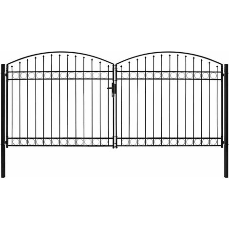 Zauntor ASSEN Doppeltür mit Bogenabschluss Stahl 400 x 200 cm (1/5)