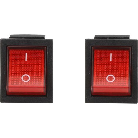 Interrupteur à bascule (lot de 5) 16 A 250 V, 4 broches, avec voyant rouge, accessoire de commande industrielle, 31 x 25 mm