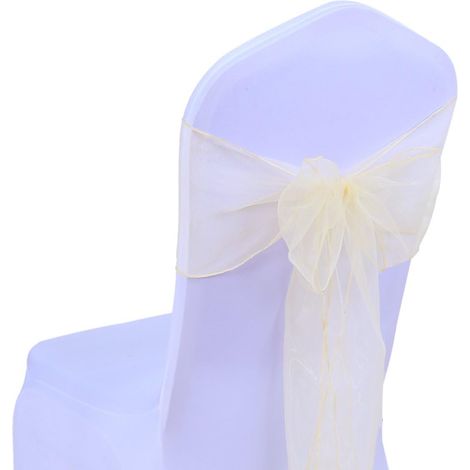 25pc Rubans en Organza Housse de Chaise nœuds Rubans nœuds de Mariage décoration de Ceremonie Fête événement Anniversaire 17 x 275cm 22 Colours(Non inclure Les Housses de Chaise)-Champagne