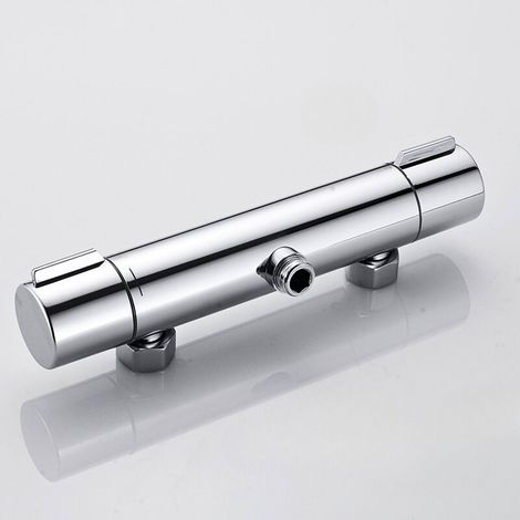 Robinet de douche thermostatique en laiton noir – Température constante de 38 °C – Stabilisation rapide de la température en 1,5 seconde – Double bec – Anticalcaire (1/4)