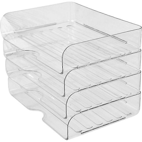 Büroorganisation und Aufbewahrung, Schreibtisch-Organizer mit Briefablage, stapelbarer Dokumentenorganizer, Papierorganizer, 4er-Set (1/5)