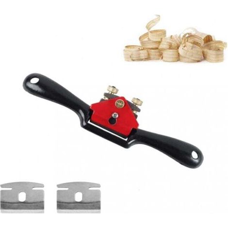 Spokeshave Bois Travailler la Coupe Outil à Main Raboteuse à Bord Réglable avec 2 Lames de Remplacement (1/4)
