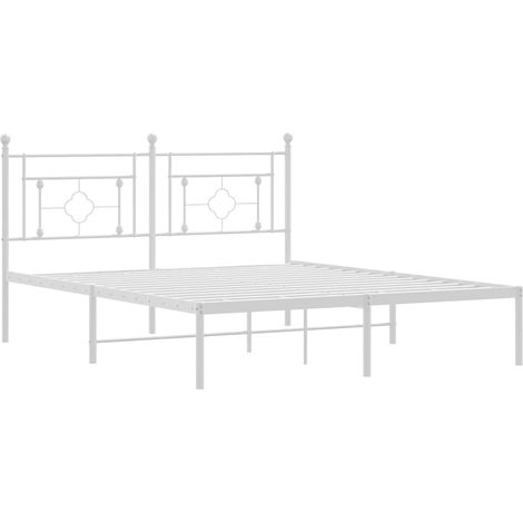 Estructura cama sin colchón con cabecero metal blanco 160x200cm vidaXL (1/4)