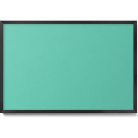 Tableau Magnétique en Métal pour Aimants - Motif Couleur menthe - Minimaliste - Cadre Noir - 60x40 cm - Tableau Métallique Aimanté