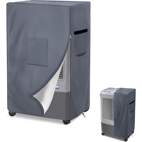 AIickwang Housse de refroidisseur par évaporation pour refroidisseur par évaporation Hessaire MC37M/MC37V – Housse de refroidissement d'extérieur 600D robuste et imperméable – 63,5 x 45,7 x 94,4 cm (L (1/5)