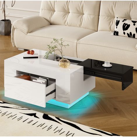 Couchtisch mit LED, Schublade und Stauraum, ausziehbar OKMYHOME (1/5)