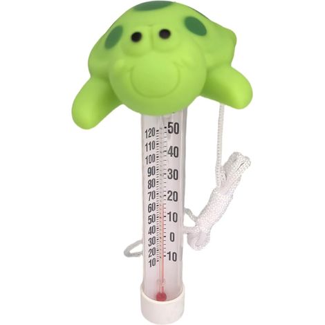 Thermomètre de piscine flottant en forme de tortue, jauge de température de l'eau de bain facile à lire avec ficelle pour piscines, bains à remous, bains froids, étangs, aquariums et spas (1/5)