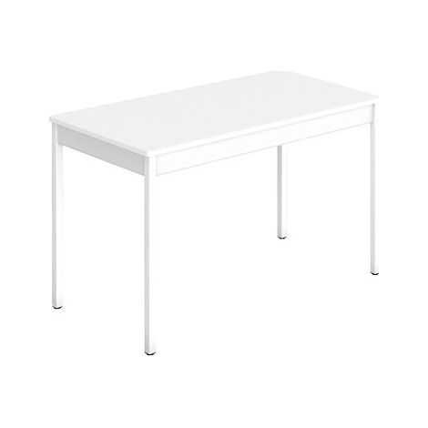 Table multi-usages plateau blanc L 120 x P 60 cm - Classique - piétement blanc - Maxiburo