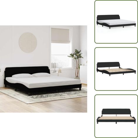 The Living Store Bettgestell ohne Matratze Schwarz 200x200 cm Samt - Samtbett - Doppelbett - Boxspringbetten - Bettsofa - Hochbett