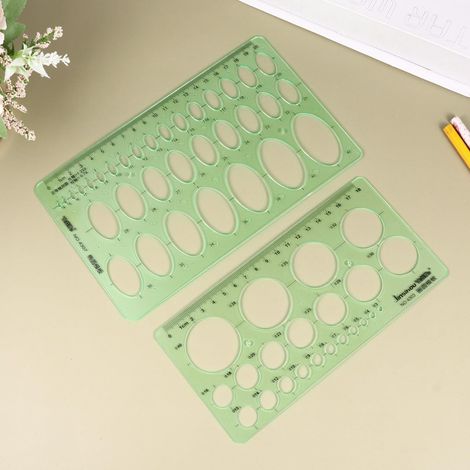 Healeved Lot de 2 gabarits géométriques en plastique vert avec (1/5)