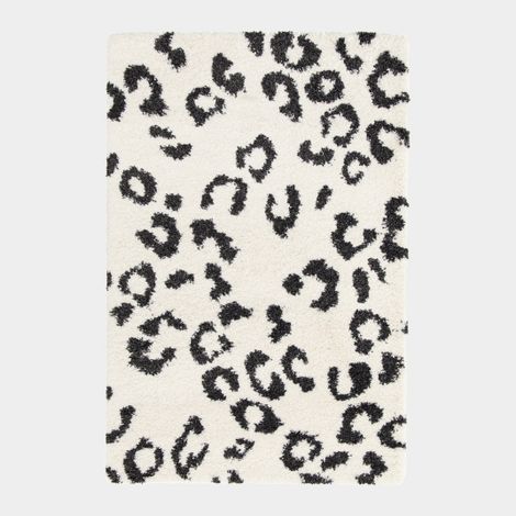 Décoweb – Tapis shaggy noir et blanc cassé 120 x 170 cm – Hauteur des fibres 45 mm – Composition 88% polypropylène – Certifié Oeko-Tex 100 (1/5)