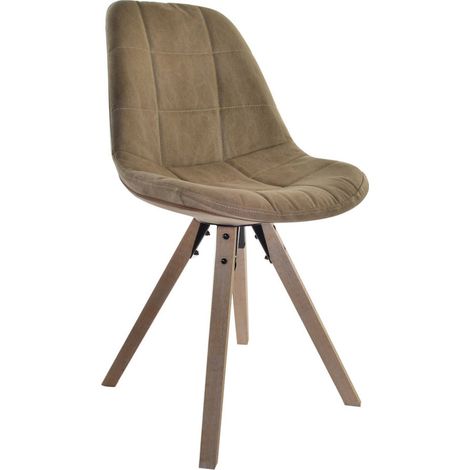 Chaise cuisine élégance tissu marron finition soignée - Marron naturel (1/5)
