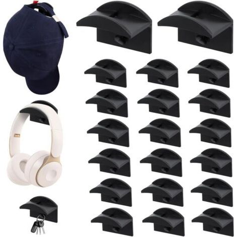 20 Crochet à Chapeau,Porte-chapeaux pour casquettes de Baseball Crochets à Chapeaux Supports Muraux pas de Perçage, Porte-casquettes Organisateur de Chapeaux pour Foulards
