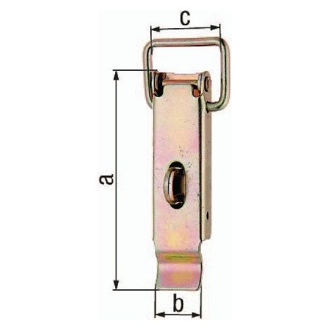 Serratura per cassa H.93mm L.30mm STA zincato zincato giallo per serratura tenda max Ø7mm GAH (Per 25)