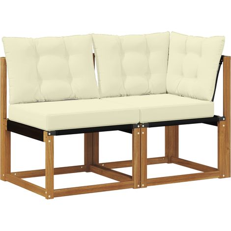 Maison Exclusive - Outdoor Mittel- und Ecksofa mit Kissen 2 Stück