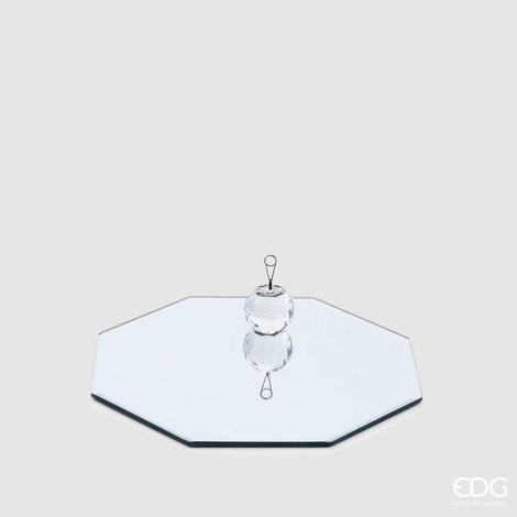 EDG Enzo De Gasperi Base Specchio Ottagonale D 25 Cm Vetro Silver (1/2)