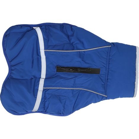 Vêtements d'hiver pour animaux de compagnie - Veste chaude réfléchissante, épaisse et imperméable pour chiens de petite et moyenne taille (automne/hiver) - Bleu - Taille XXL (1/5)