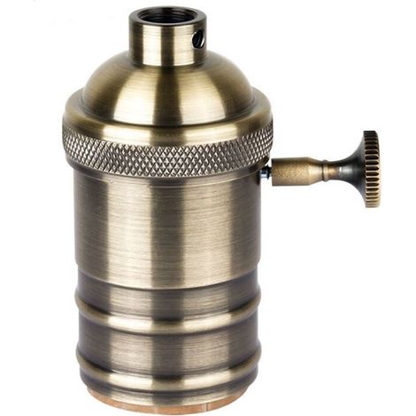 Douille E27 bronze avec interrupteur latéral – Design vintage pour lampes sur mesure – Compatible ampoules LED à filament (1/5)