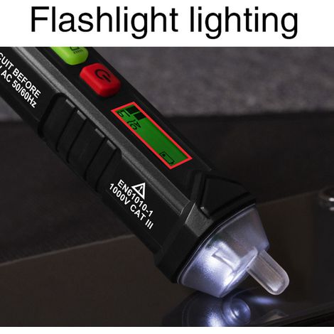 Spannungsprüfer mit Digitalanzeige, multifunktionaler Unterbrechungsprüfung, hoher Genauigkeit, akustischem und optischem Alarm, elektrischer Prüfstift (1/5)