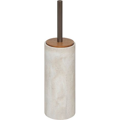 5Five Simply Smart – Brosse WC effet marbre beige – Design élégant pour salle de bain – Polypropylène et polyrésine – Dimensions compactes D. 9,6 x H. 37 cm