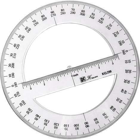 Rapporteur rond de 25 cm, outil mesure mathématique, matériel (1/4)