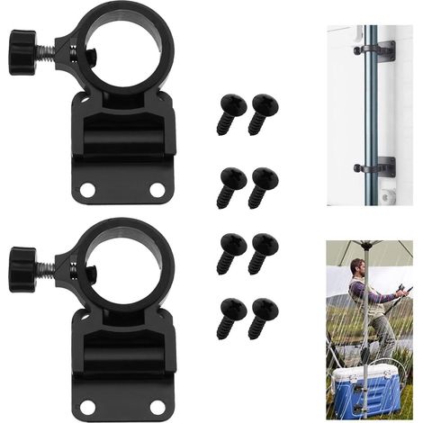 2 PCS Support de Parasol Pliable en Alliage d'Aluminium,Double Usage pour Balcon (1/5)