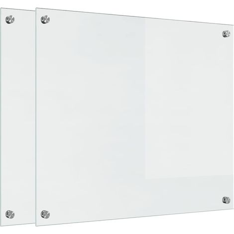 Salpicadero de cocina 2 pcs Transparente 70 x 60 cm vidaXL