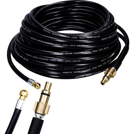 20m QC drain cleaning hose, 200 bar, 60°C, flexible hose for Lavor Parkside high-pressure cleaner (1/3)