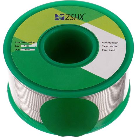 Lead Free Solder Wire Sn99%Ag0.3%Cu0.7% Rosin Solder Wire for Electric Welding (1mm 50g) (1/4)