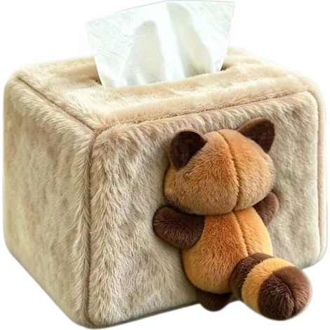 Cache-boîte à mouchoirs peluche raton laveur décor mignon créatif (1/2)