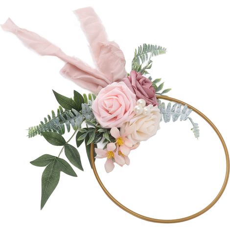Couronne de succulentes artificielles, couronne en mousse de fer, couronne de mariage portable pour cérémonie de mariage (1/5)