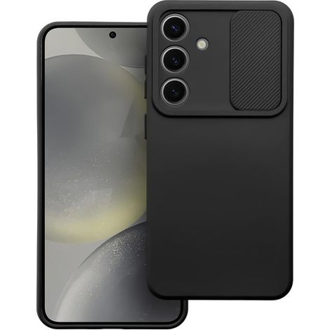 Custodia per Samsung Galaxy S24+ Plus con protezione rinforzata per la fotocamera, copertura scorrevole Camshield, custodia Alogy nera + vetro (1/5)