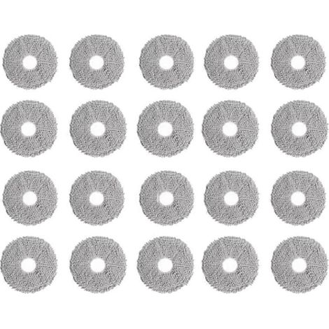 Lot de 20 chiffons de nettoyage compatibles avec les modèles Xiaomi X20 Plus/X20 Max/X10+, Mijia M30S/M40 et Dreame L10 Ultra/L20 Ultra/L30 Ultra.