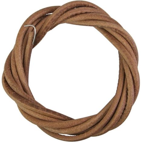 Correa de cuero vintage para máquina de coser, 180 cm, sólida, antideslizante con gancho, color marrón. Accesorio para máquina de coser Singer con pedal.
