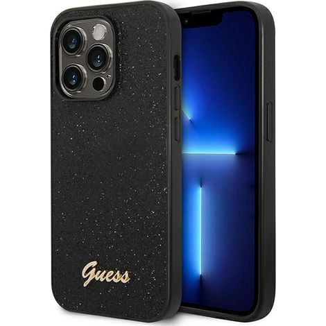 Funda rígida Guess GUHCP14LHGGSHK para iPhone 14 Pro de 6.1 pulgadas, color negro/negro, con diseño de purpurina. (1/5)